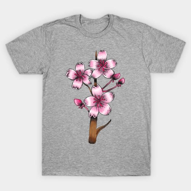 Japanese Cherry Blossom Flowers T-Shirt by TimorousEclectic